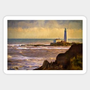 St Mary's Island in December (impressionist filter) Sticker